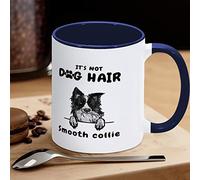 Tazza da caffè Liscia Collie It's Not Dog Hair Tazza da caffè divertente novità Tazza da tè Tazze in ceramica con grande manico a C per caffè, tè, cereali, acqua per ufficio, cucina, scuola a casa