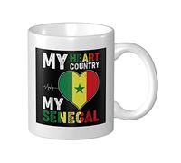 Tazza Da Caffè My Heart My Country My Senegal Thè Mug Uomini Donne Tazza Innamorati, Per Merenda, Work, Fidanziati, 330ml