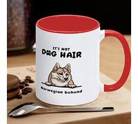 Tazza da caffè norvegese Buhund It's Not Dog Hair Tazza da caffè divertente novità tazza da tè tazze in ceramica con grande manico a C per caffè, tè, cereali acqua per ufficio, cucina, scuola a casa