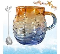 Tazza da caffè Ocean Wave, tazza in vetro smerigliato per tè e vino, aggiornamento 2026, bicchieri ispirati per gli amanti dell'oceano