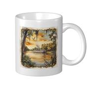 Tazza da caffè originale da 11 once con scritta "Crociera sul fiume Mississippi", stile timbro vintage, tazze da caffè in ceramica per donne e uomini, adulti, regalo di compleanno, ideale per il tuo m