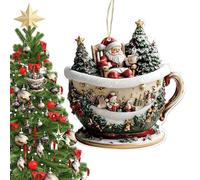 Tazza da caffè - Ornamenti Tazza personalizzata per le festività natalizie con funzione di sospensione, tazze da tè per , , auto, porta, finestra, zaino, libreria, comodino, 8,9 x 7,4 x