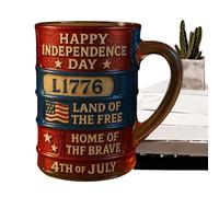 Tazza da caffè patriottica, a tema libertà, in resina, riutilizzabile, contenitore decorativo per bevande patriottiche per la collezione quotidiana di idratazione