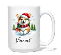 Tazza da caffè Pembroke Welsh Corgi Christmas Tazza Mug Personalizzata Tazzas Mug da caffè in Ceramicas Vintage Tazzas Regalo per Compleanno Collega Fidanziati 330 ML