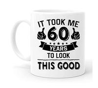Tazza da caffè per 60° compleanno, regalo di compleanno del 1963 per uomini e donne, regalo di 60 anni per uomini e donne, ci sono voluti 60 anni per guardare questo buono, regali per 60° compleanno