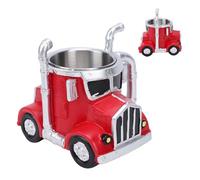 Tazza da caffè per auto retrò con rivestimento in resina e acciaio inossidabile, ideale per gli appassionati di auto retrò e i meccanici (Rossa)