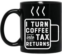 Tazza da caffè per commercialista, tazza da caffè e dichiarazione dei redditi, tazze da caffè originali, tazza in ceramica stampata su entrambi i lati per tè e latte con manico, regalo per donne e uom