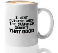 Tazza da caffè per giocatori Sono uscito una volta, la grafica non era così buona, tazza da caffè per giocatori, novità, tazza da caffè in ceramica con stampa su entrambi i lati, regalo per mamma, p