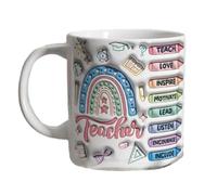 Tazza da caffè per insegnanti - Tazza da caffè in ceramica, divertente tazza da tè 3D | 325 ml per educatori, set di tazze da tè come regalo scolastico per il settore con regali di ringraziamento