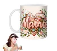Tazza da caffè per la mamma, tazza da caffè in ceramica per la festa della mamma, motivo floreale, elegante ricordo di apprezzamento per gli amanti del caffè e del tè, figlia, figlio, sorella