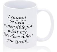 Tazza da caffè per le feste con la scritta "Non posso essere ritenuto responsabile", novità, tazza da caffè in ceramica con stampa su entrambi i lati, regalo per mamma, papà, amico, moglie, marito, 11