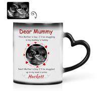 Tazza da caffè personalizzata con cambio colore nero opaco a ultrasuoni,Tazza magica personalizzata con foto e testo,tazza con foto e manico a forma di cuore,regalo per la festa della mamma 13oz