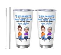 Tazza da caffè personalizzata con ritratto di madre e figlie da mamma personalizzata a mia figlia, in acciaio inox, da 590 ml, con scritta "Watching You Be A Mom", regalo per figlia, nonna, festa