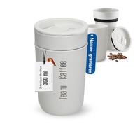 Tazza da caffè personalizzata "Palermo", 360 ml, con tazza interna in ceramica, idea regalo personalizzata, robusta tazza da caffè con coperchio da viaggio, colore: crema