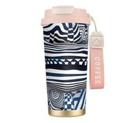 Tazza da caffè personalizzata unica - Bicchiere isolato in acciaio inox per viaggi, casa e ufficio - 500 ml illustrazione trasfigurazione rosa