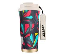 Tazza da caffè personalizzata unica - Bicchiere isolato in acciaio inox per viaggi, casa e ufficio - 500 ml Pop Art Bianco