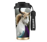 Tazza da caffè personalizzata unica - Bicchiere isolato in acciaio inox per viaggi, casa e ufficio - animali ibridi da 500 ml, nero