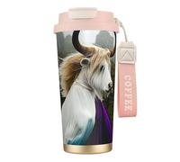 Tazza da caffè personalizzata unica - Bicchiere isolato in acciaio inox per viaggi, casa e ufficio - animali ibridi rosa da 500 ml