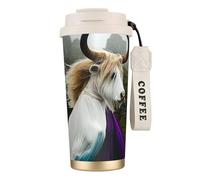 Tazza da caffè personalizzata unica - Bicchiere isolato in acciaio inox per viaggi, casa e ufficio - animali ibridi da 500 ml, bianco