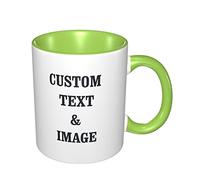 Tazza da Caffè Personalizzato Tazze Personalizzate Mug Personalizzata Con Foto Testo Nome 11 Oz Per Mamma Papà Marito Moglie Uomini Donne Amici Collega Compleanno Regalo Di San Valentino Verde