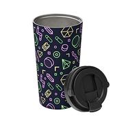 Tazza Da Caffè Portatile Abstract Style Neon Seamless In Acciaio Inossidabile A Doppia Parete Isolata Sottovuoto Tazza Da Caffè Termica, Per Campeggio, Casa, Ghiaccio O Bevande Calde, 17Oz