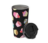 Tazza Da Caffè Portatile Cupcake Pattern A Prova Di Perdite Riutilizzabile Tazza Da Caffè Termica, Per Ufficio, Casa, Sport, 17Oz