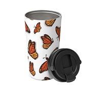 Tazza Da Caffè Portatile Hand Drawn Yellow Butterfly Background A Doppia Parete Isolata Sottovuoto A Prova Di Perdite Tazza Da Caffè, Per Ghiaccio O Bevande Calde, Casa, Sport, 17Oz