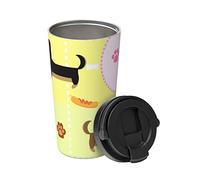Tazza Da Caffè Portatile Seamless Sausage Dog Repeat In Acciaio Inossidabile A Prova Di Perdite Tazza Auto, Per Casa, Ufficio, Sport, 17Oz