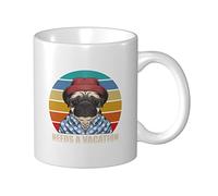 Tazza Da Caffè Pug Dog Need Vacation Tazze Caffè Con Manico Uomini Tazza Innamorati, Per Bambini, Office, The, 330ml