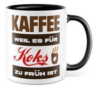 Tazza da caffè regalo caffè perché è troppo presto per la coke, caffeina, ufficio, lavoro, squadra, collega, idea regalo divertente sarcasmo, scritta divertente
