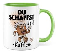 Tazza da caffè regalo Du schaffst das! - Caffè, Tazza da caffè, Caffeina, Stanca, Ufficio, Team Caffè, Idea Regalo Sarcasmo, Meme, Scherzo Divertente Scritta