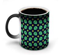 Tazza da caffè riscaldata con motivo a testa di alieno, tazza da caffè in