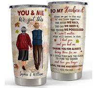 Tazza Da Caffè Riutilizzabile Tazze Da Viaggio Con Paglia E Coperchio Mug Termica Per Compleanno Auto Natale 590 Ml Bicchiere Personalizzato Per Coppia Tu Ed Io Per Mio Marito