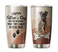 Tazza Da Caffè Riutilizzabile Tazze Da Viaggio Tazza Termica Per Colleghi Auto Natale 590 Ml Affenpinscher Personalizzati - Felice Festa Del Papà, Servitore Umano, Il Tuo Papà Peloso E Divertente,