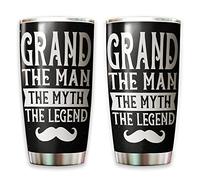 Tazza Da Caffè Riutilizzabile Tazze Da Viaggio Tazza Termica Per Compleanno Mamma Colleghi 590 Ml Grand The Man The Myth The Legend - La Migliore Tazza Da Caffè Grand Travel Funny Mustache Presents