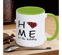 Tazza da caffè rossa nera con motivo a scozzese per la casa delle feste tazza da caffè della Carolina del Sud Tazza da tè divertente con grande manico a C per caffè, tè e cereali acqua per ufficio, cucina, scuola a casa