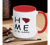 Tazza da caffè rossa nera con motivo a scozzese per la casa delle feste tazza da caffè della Carolina del Sud Tazza da tè divertente con grande manico a C per caffè, tè e cereali acqua per ufficio, cucina, scuola a casa