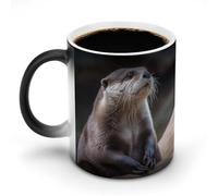 Tazza da caffè scolorita da 12 once che gioca nell'acqua, tazze da caffè in ceramica stampate con manico, tazza da caffè che cambia colore, tazze divertenti per tè, zuppa, latte, latte macchiato