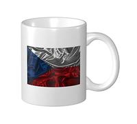 Tazza Da Caffè Silk Style Flag Of The Czech Republic Latte Mug Donne Uomini Tazza Innamorati, Per Home, Office, Colazione, 330ml