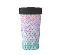 Tazza da caffè - Sirena rosa viola stampata da viaggio tazza da caffè isolata a doppia parete termos per caldo e freddo, 473,6 ml, compatibile per ufficio, scuola, feste, campeggio