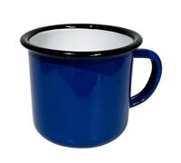 Tazza da caffè smaltata, riutilizzabile, 360 ml, vintage, colorata, per casa, ufficio, campeggio, blu scuro, 360 ml