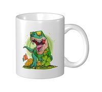 Tazza Da Caffè St. Patrick'S Day Lucky Dinosaur Tazze Caffè Donne Uomini Tazza De Cerámica, Per Work, The, Compleanno, 330ml