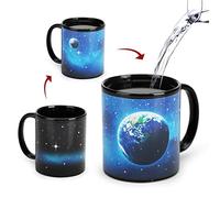 Tazza da caffè, tazza cambia colore 11oz, ceramica riscaldata novità tazza di caffè del sistema di luna terrestre, regali spaziali, tazze divertenti per uomini, amici e amanti.