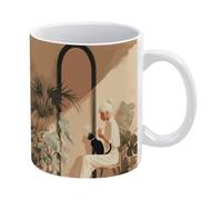 Tazza da caffè, tazza in ceramica stampata con dialogo cromatico da 11 once, adatta al microonde e alla lavastoviglie, ottimo regalo per Natale, compleanno, San Valentino, inaugurazione della casa