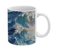 Tazza da caffè, tazza in ceramica stampata con ritmo a strati da 11 once, adatta al microonde e alla lavastoviglie, ottimo regalo per Natale, compleanno, San Valentino, inaugurazione della casa