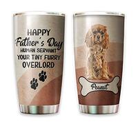 Tazza Da Caffè Tazze Da Viaggio Tazza Termica Per Papà Mamma Auto 590 Ml Papà Cane Personalizzato Per Gli Amanti Dei Cani - Felice Festa Del Papà, Servitore Umano, Il Tuo Re Cavalier Peloso