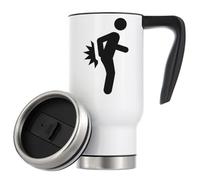 Tazza da caffè termica da viaggio isolata sottovuoto divertente con figura stilizzata per mal di schiena, 480 ml,
