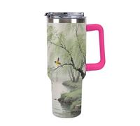 Tazza da caffè thermos tazza da viaggio thermos per bevande calde Orioles primaverili sulla banca di salice tazza casual bottiglia dell'acqua calda adatta per auto, viaggi, campeggio, escursioni