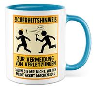 Tazza da caffè umoristica con scritta - Regalo "Avvertenze di sicurezza - Dimmi come voglio fare il mio lavoro" - Tazza da caffè 330 ml in ceramica - Umorismo sarcasmo ironia lavoro tazza ufficio