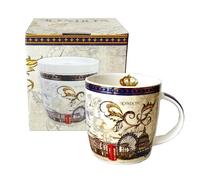 Tazza da caffè vintage con icone di Londra: un elegante tributo al fascino iconico della capitale inglese